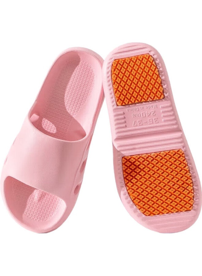 JD.com Jingzao [Professional Non-Slip] Bathroom Non-Slip Slippers, Comfortable Home Slippers For Elderly And Pregnant Women, Pink, Size 36-37 - Image 2