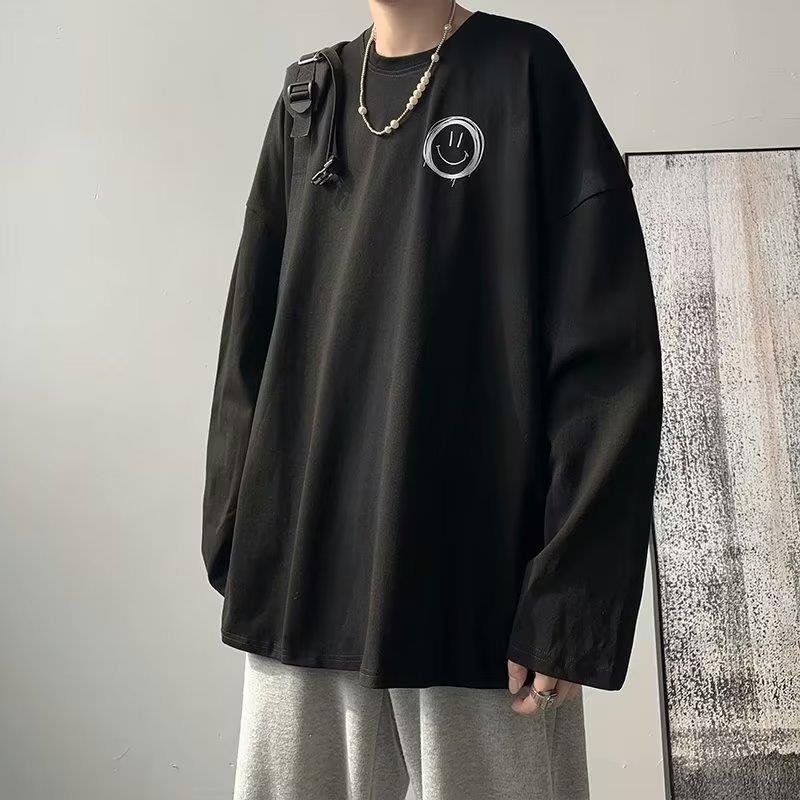 Hong Kong Tsai Artistic Men'S Long-Sleeved T-Shirt Loose Hong Kong Style Ins Fashionable All-Match Base Shirt Japanese Style Thin American Style Top - Image 2