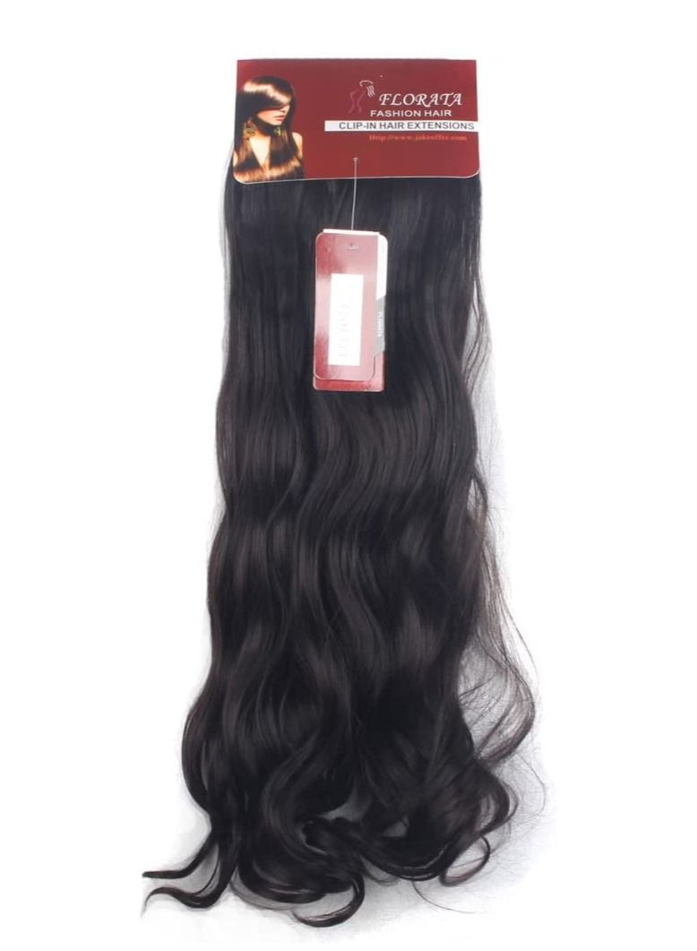 Estelle 7 Pcs 16 Clips 24 Inch Thick Curly Straight Full Head Clip in on Double Weft Hair Extensions Dark Brown Curly - Image 5