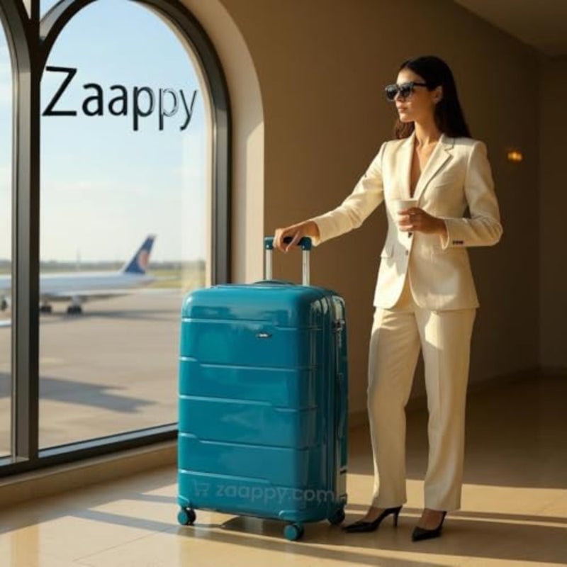 Hard Case PP 24 Inch 2025kg Light Blue Luggage for Travel: Lightweight, Unbreakable, with Combination Lock - Image 2