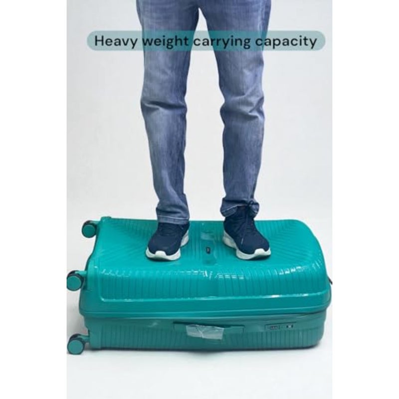 Hard Case PP 24 Inch 2025kg Light Blue Luggage for Travel: Lightweight, Unbreakable, with Combination Lock - Image 3