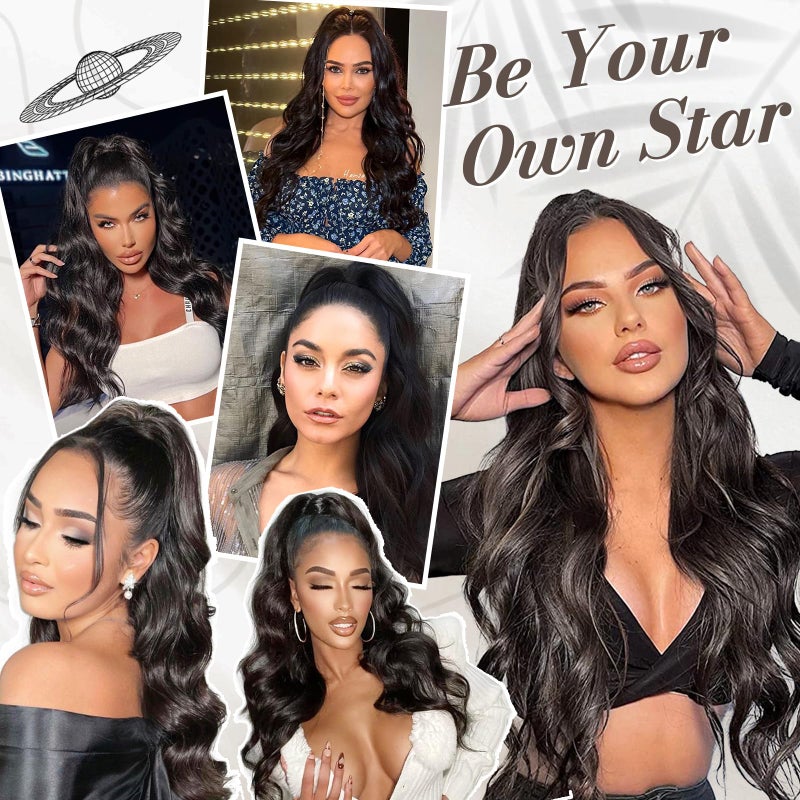 BARSDAR Dark Brown Ponytail Extension - 20 Inch Claw Clip in Ponytail Hair Extensions for Women, Long Wavy Ponytails Synthetic Claw Clip in Pony Tails Hairpieces Daily - Dark Brown - Image 4