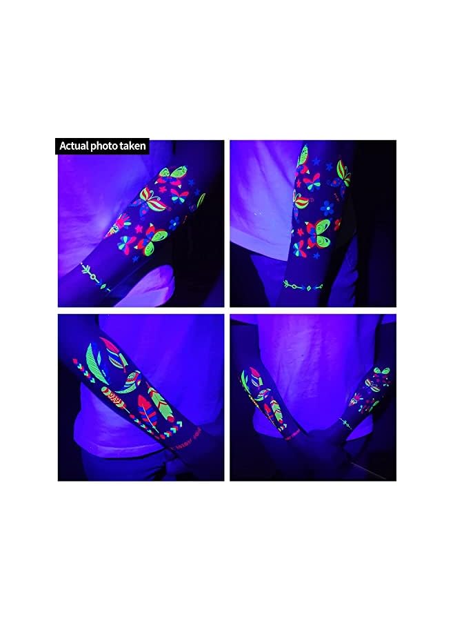 Excefore Glow In The Dark Temporary Tattoos 160+Styles Fluorescence Uv Neon Body Face Fake Waterproof Tattoos Stickers For Women Men Rave Festival Accessory Party Supplies - Image 2