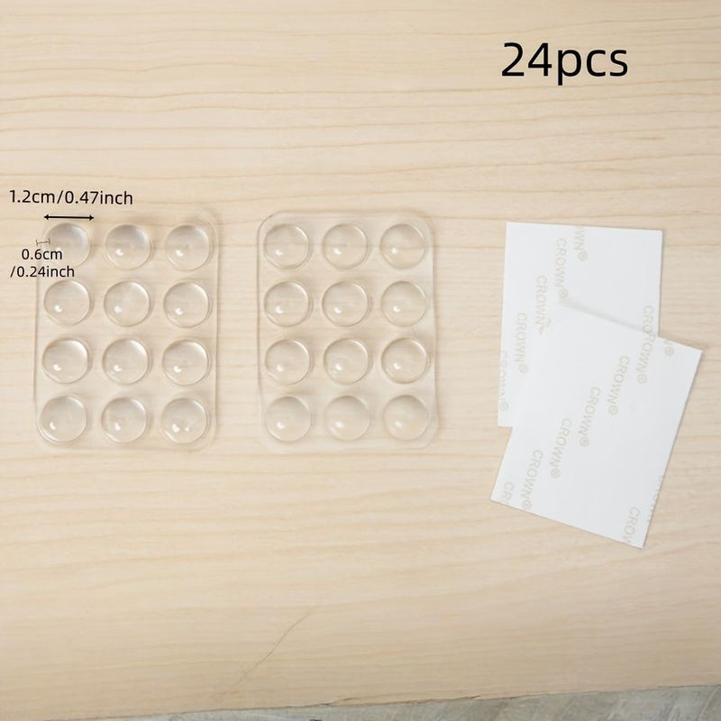 24 Pieces Transparent Anti Collision Pads For Furniture Doors Windows Cabinet - Image 2
