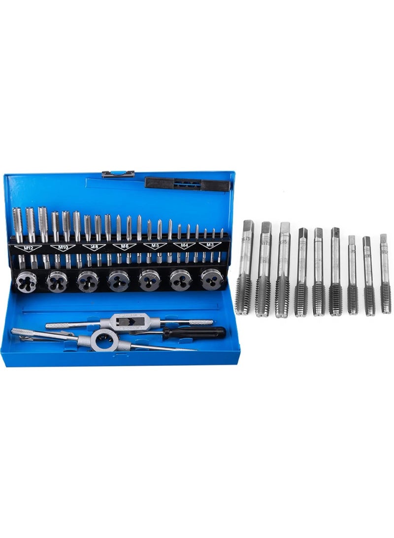 GGOOT 32Pcs/Set Threaded Tap and Die Set Rethread Tool Kit with Storage Bag for Hardware Supplies  - Image 5