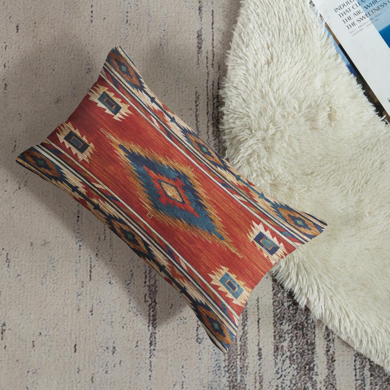 Britimes Britimes Throw Pillow Covers  Aztec Kilim Home Art Decor  12 x 20 Inches Set of 2 Cushion Couch Sofa Cases  Abstract Oil Painting Pillowcases for Bedroom  Living Room  Geometric Tribal Decorative  - Image 4
