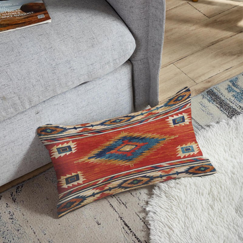 Britimes Britimes Throw Pillow Covers  Aztec Kilim Home Art Decor  12 x 20 Inches Set of 2 Cushion Couch Sofa Cases  Abstract Oil Painting Pillowcases for Bedroom  Living Room  Geometric Tribal Decorative  - Image 5