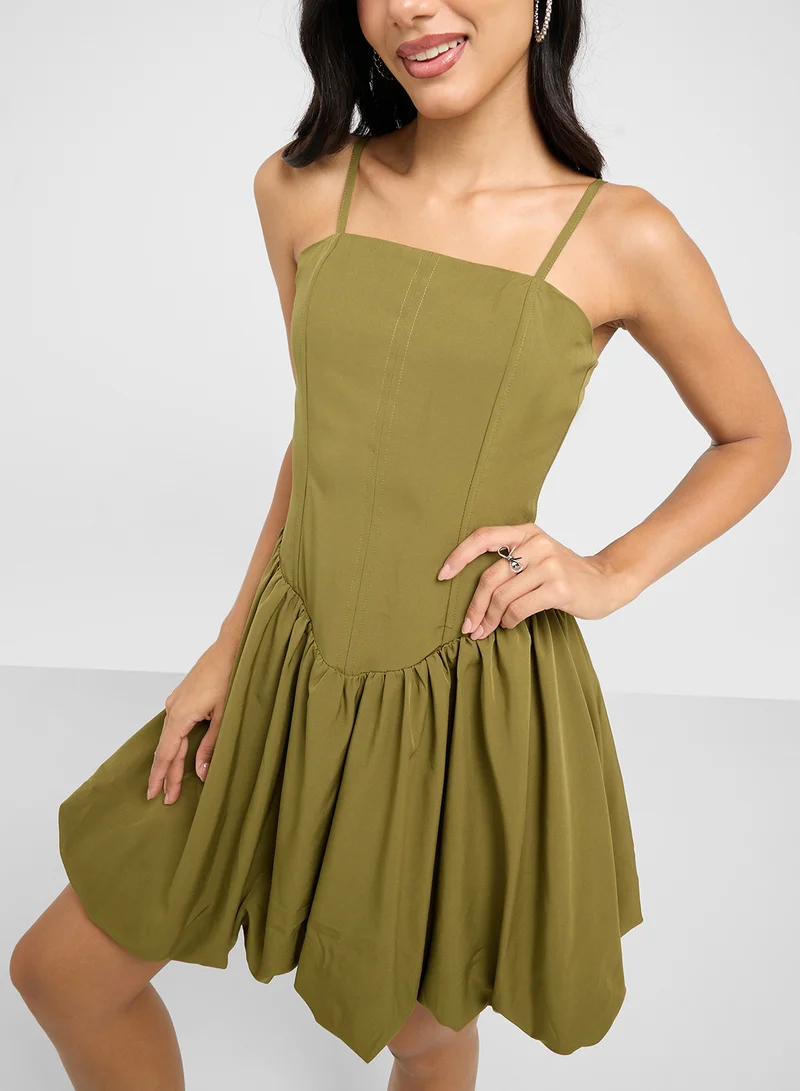 Ginger Olive Babydoll Dress