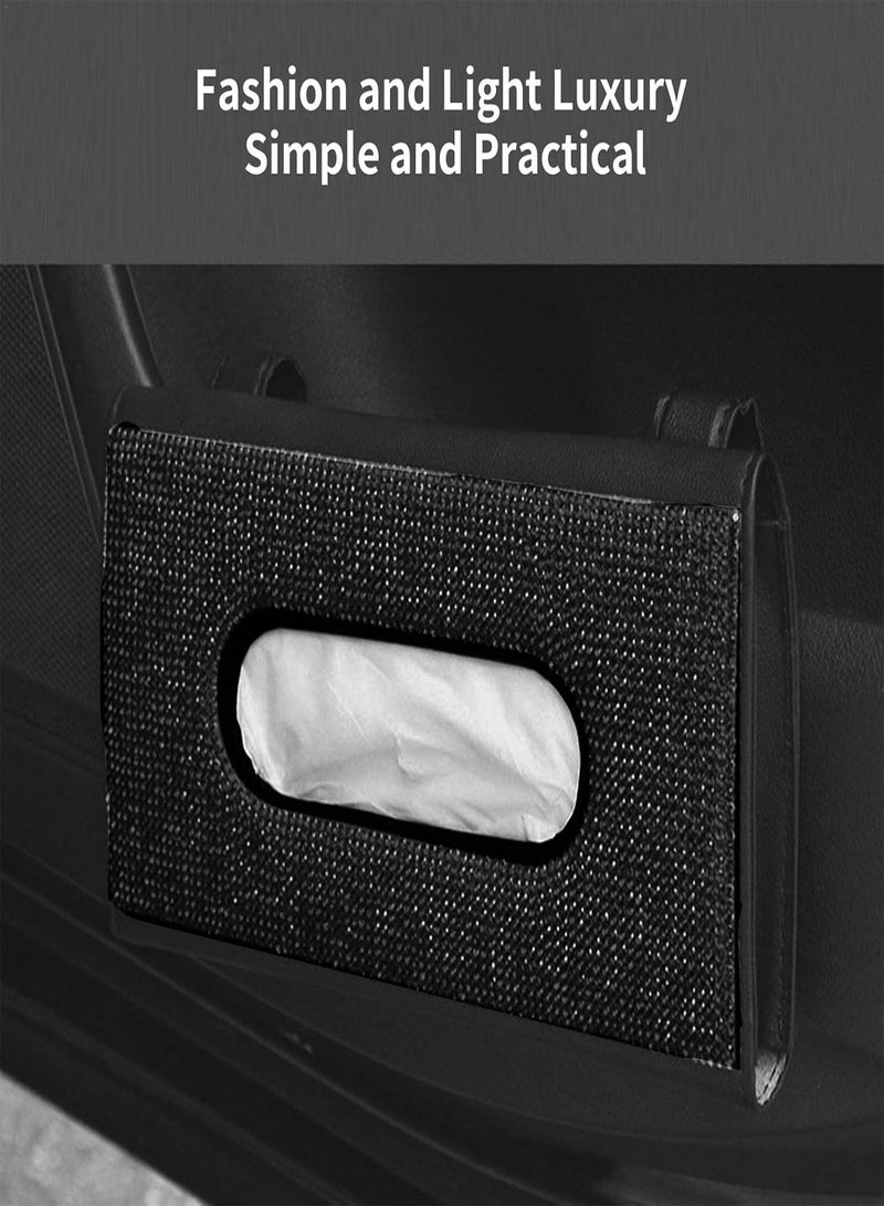 GGOOT Sun Napkin Holder,Bling Car Tissue Holder | Hanging Crystal Sparkling Napkin Holder, PU Leather Backseat Tissue Case Car Accessories For Girls  - Image 4
