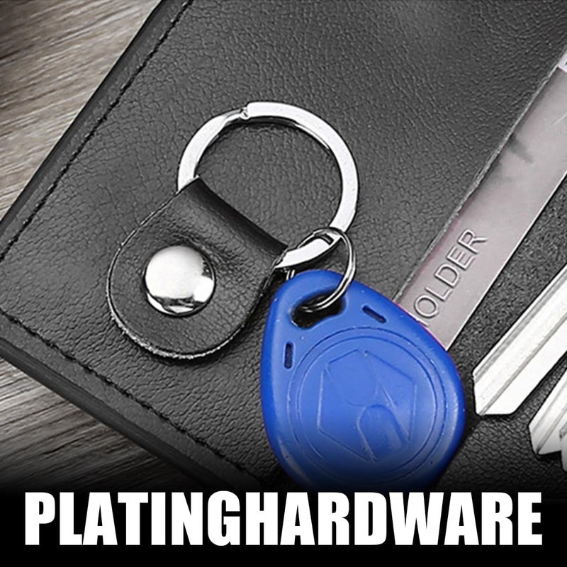 JNNJ Multifunctional Classic Organiser Case for Keyring - Black Genuine Leather Pouch for Car Keys - Image 4