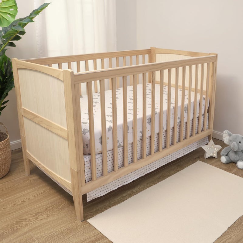 The Peanut Shell The Peanutshell 3 Piece Elephant Whimsy Baby Crib Bedding Set Boy or Girl, Nursery Decor Boy Crib Comforter Set, Classic Neutral Ivory & Cream Tones Quilt and Accessories, Gender Neutral - Image 3