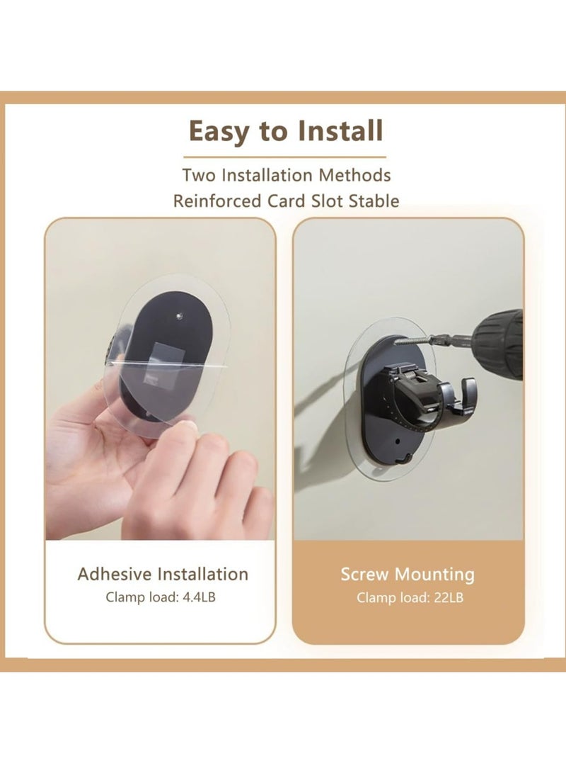 Loquat 4 PCS Universal Self Adhesive Curtain Rod Bracket Holders Curtain Rod Hooks for Home，Kitchen (Black) - Image 3