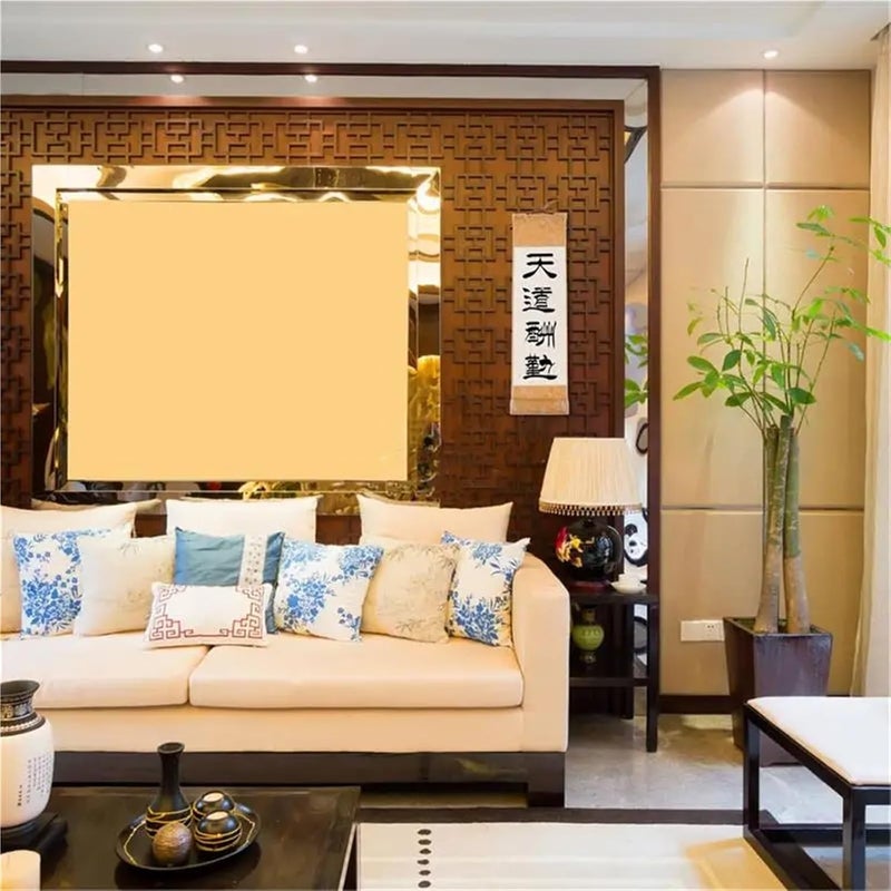 Versatile 3pcs Scroll Paper Chinese Blank Calligraphy Scrolls Painting Hanging Wall Xuan Rice Spring Decor Kids Festival Roll Frame Chunlian(Yellow) - Image 4