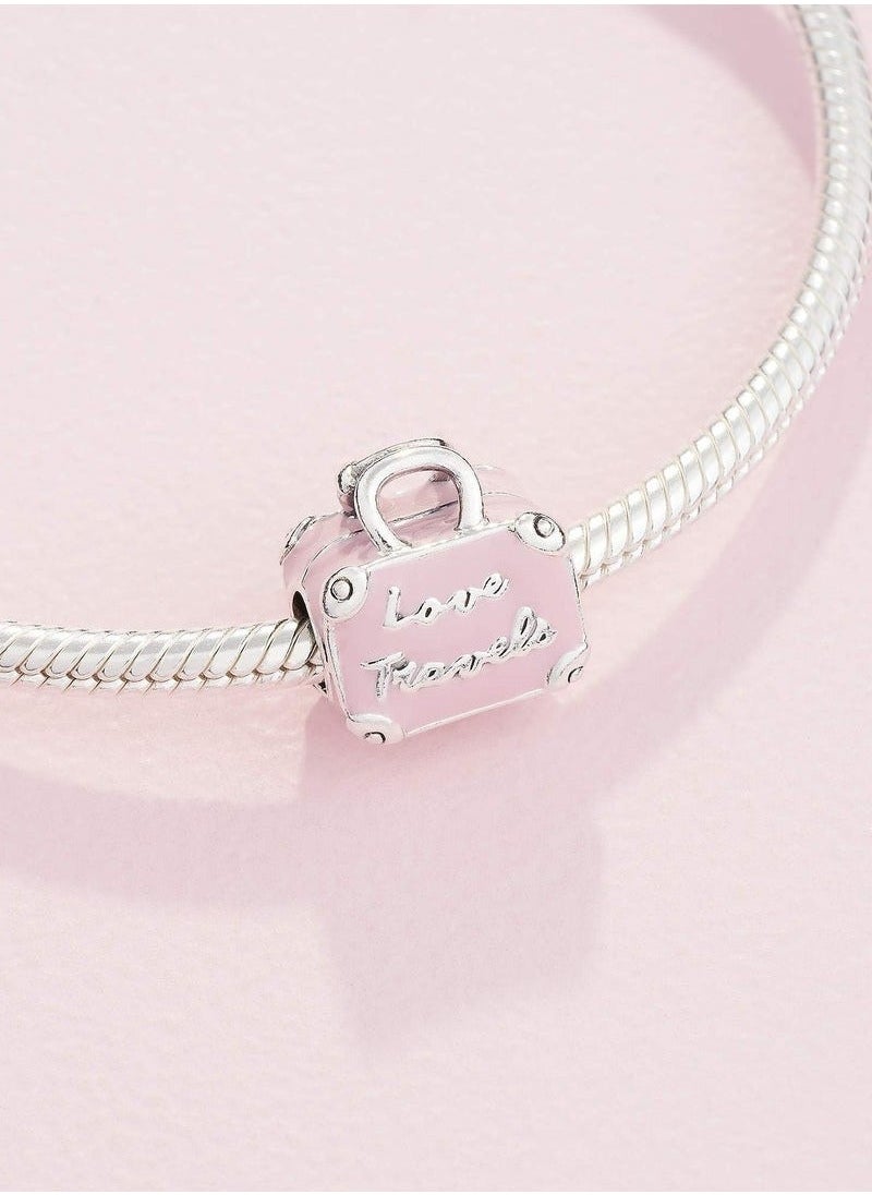 Pandora Violet Pink Travel Bag Pendant - Made of Sterling Silver and Enamel  - Image 3