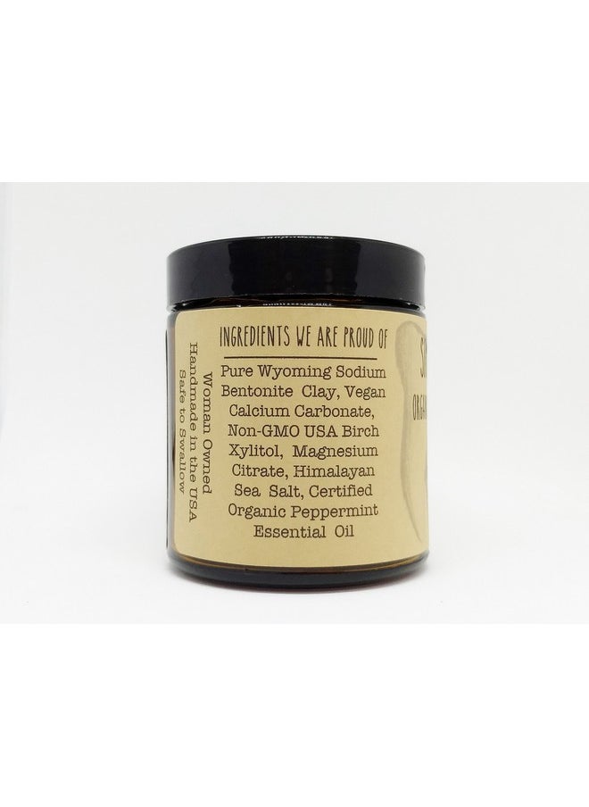 SIMPLY SOONEY Organic Vegan Fluoride Free Remineralizing Tooth Powder Peppermint Formula 6 Month Supply Glass Jar No Plastic In Mailing  - Image 4