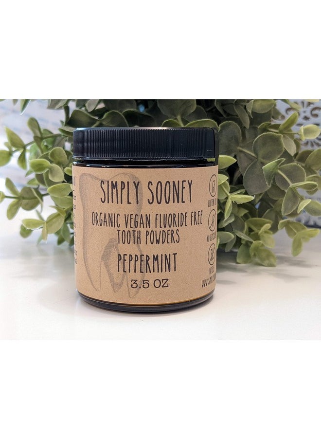 SIMPLY SOONEY Organic Vegan Fluoride Free Remineralizing Tooth Powder Peppermint Formula 6 Month Supply Glass Jar No Plastic In Mailing  - Image 5