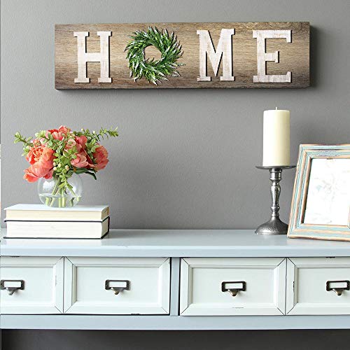 LOSOUR Farmhouse Decor Wood Letters - Wreath with Decorative Home Sign for Living Room, Entry Way, Kitchen (White) - Image 5