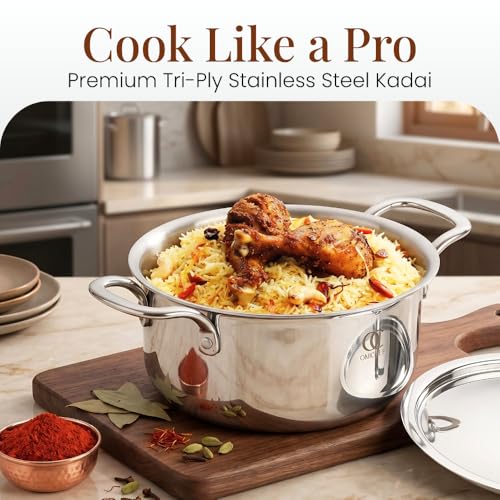 Omichef Triply Stainless Steel Casserole/Dutch Oven/Handi/Biryani Pot with Lid | 22 cm (4.2 LTR) | Induction Friendly | Rust-Free, Food-Grade, ISI Certified,Toxin-Free (5 Years Warranty) - Image 3