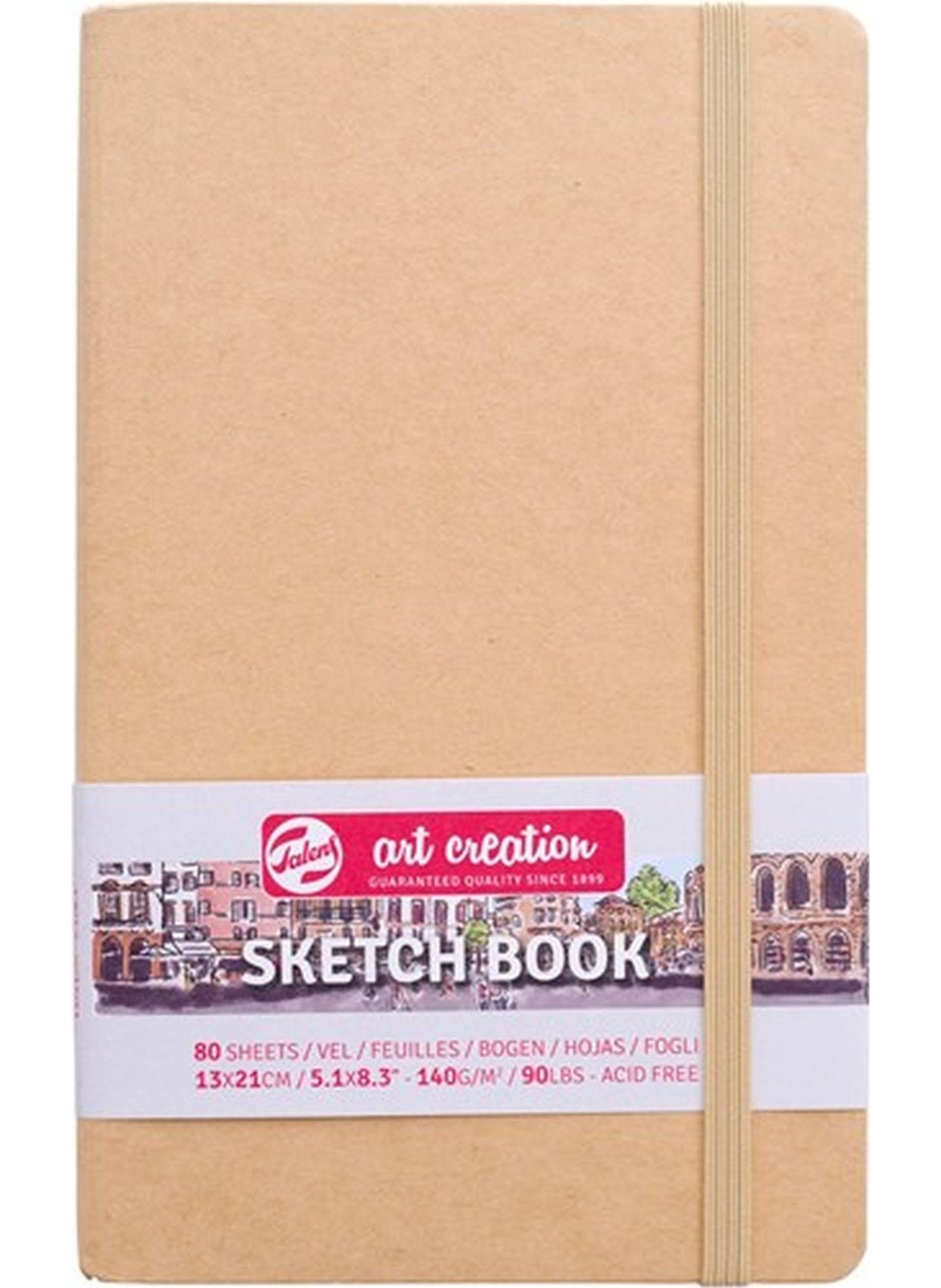 Talens Art Creation Kraft Cover Sketchbook 140 Gram 13 x 21 cm 80 Sheets  - Image 1