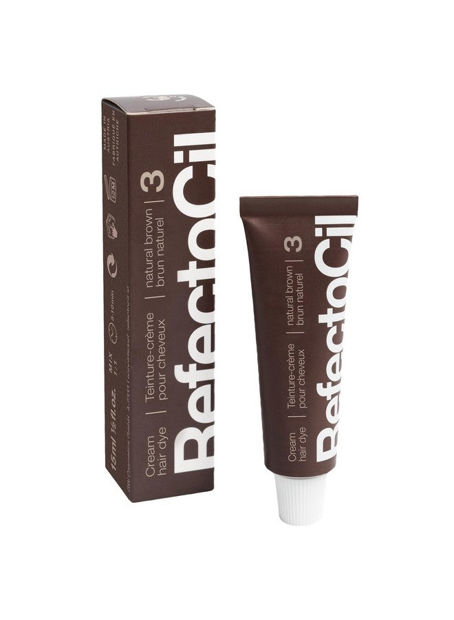 RefectoCil Natural Brown (#3) Hair Tinting Kit Includes Cream Hair Dye + Liquid Oxidant 3% + Mixing Brush & Mixing Dish - Image 2