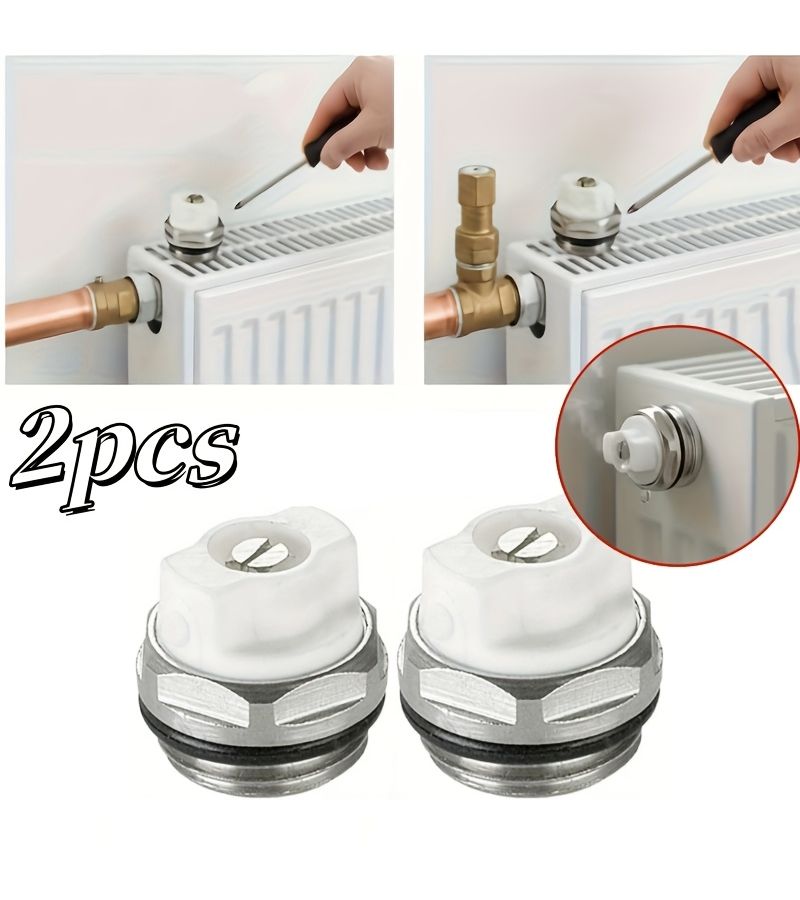 2Pcs Radiator Air Vent Valve 1/2 Inch External Thread for HVAC Boiler Water Heater - Image 1
