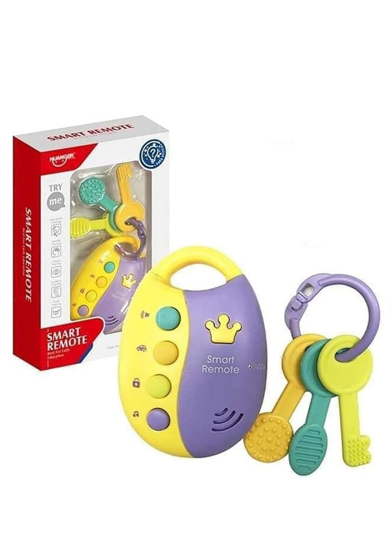 HUANGER 3*1 car key for children, music, light, and a silicone teether, Montessori musical toys for children, educational kids toys for children, a valuable gift for children  - Image 2