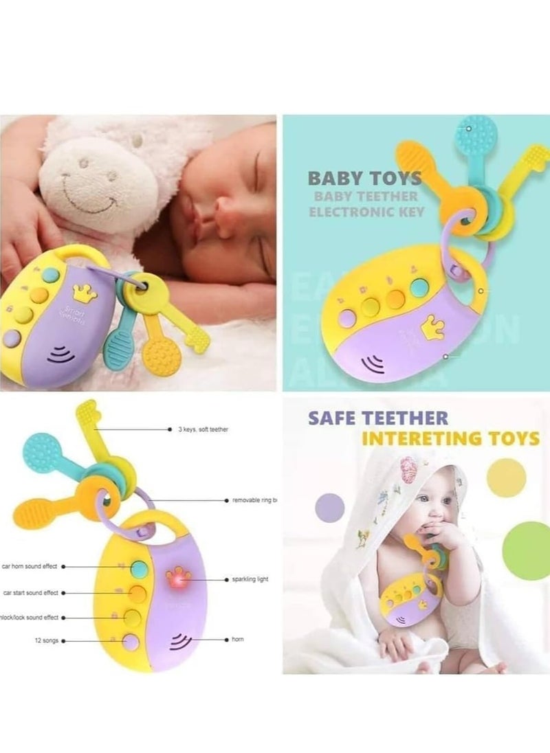 MUMS PLANET 3*1 car key for children, music, light, and a silicone teether, Montessori musical toys for children, educational kids toys for children, a valuable gift for children  - Image 3