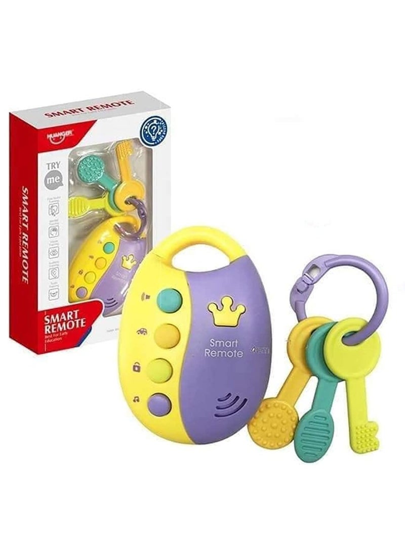 MUMS PLANET 3*1 car key for children, music, light, and a silicone teether, Montessori musical toys for children, educational kids toys for children, a valuable gift for children  - Image 1