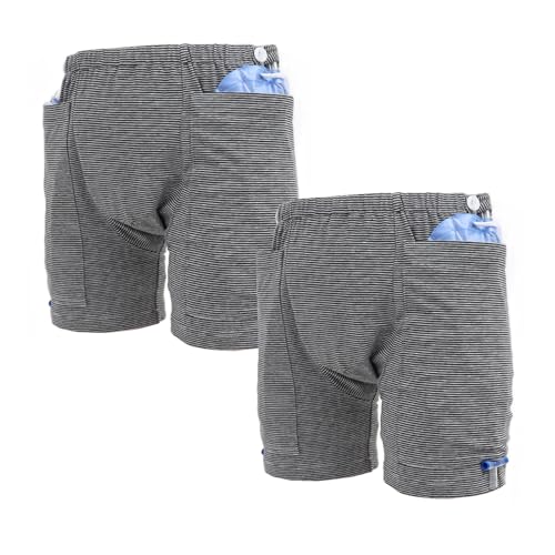 Lmaray 2-Pack Incontinence Shorts for Men with Integrated Catheter Leg Bag Support - Compatible with Nephrostomy, Foley, Suprapubic, and Biliary Catheters (M(Men's)) - Image 1