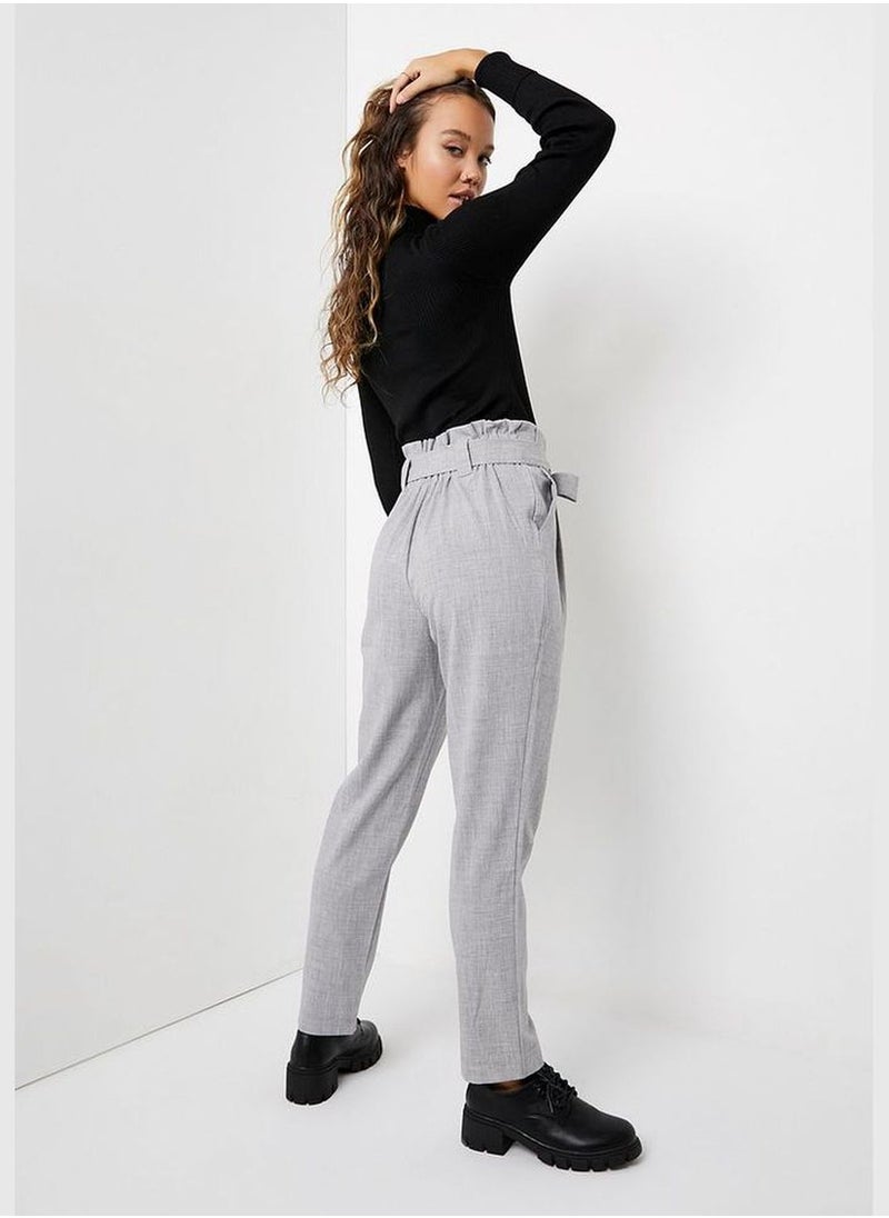 Ardene - Paperbag Pants with Faux Flap Pockets - Image 1