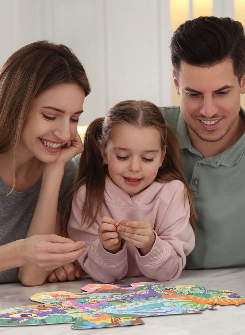 لعبة بازل الديناصورات، لعبة بازل مطابقة للأطفال من 4 سنوات وما فوق، ألعاب تعليمية، تعلم الأطفال، 105 قطع من الألغاز الحيوانية - Image 5