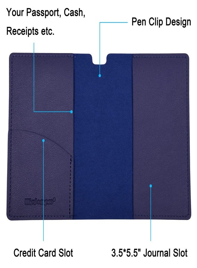 Wisdompro Journal Cover, 2 Pack PU Leather Notebook Cover for Field Notes, or other 3.5" x 5.5" Pocket Notebooks - Blue - Image 5