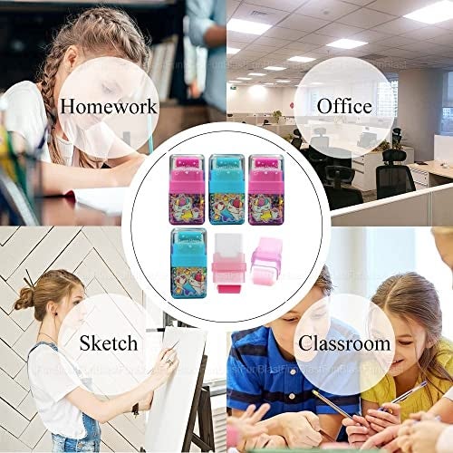 FunBlast Unicorn Theme Eraser Set for Kids - 4 Pcs Roller Erasers for Stationary Kit, Return Gift, Multi-Color - Image 4