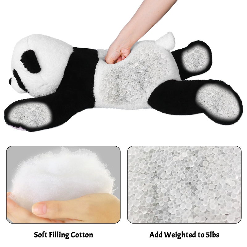 Wepop 5lb Weighted Stuffed Animals, 24in Big Panda Plush, Cute Soft Plushie Pillows for Adults Boys Girls - Image 3