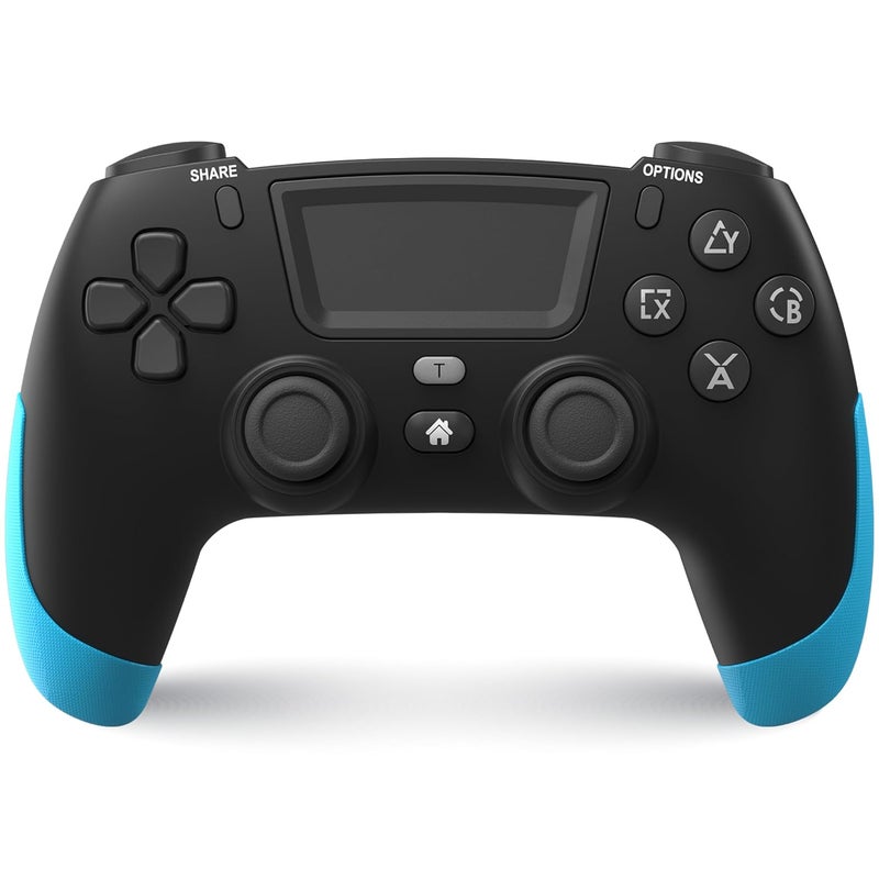 NITHO SMART PS Wireless Controller for PC, PS4, PS3, Android & iOS | Gaming Gamepad with Touchpad, Adjustable Turbo & Dual Vibration, 6-Axis Motion Sensor, M1/M2 Programmable Buttons - Black & Blue - Image 1