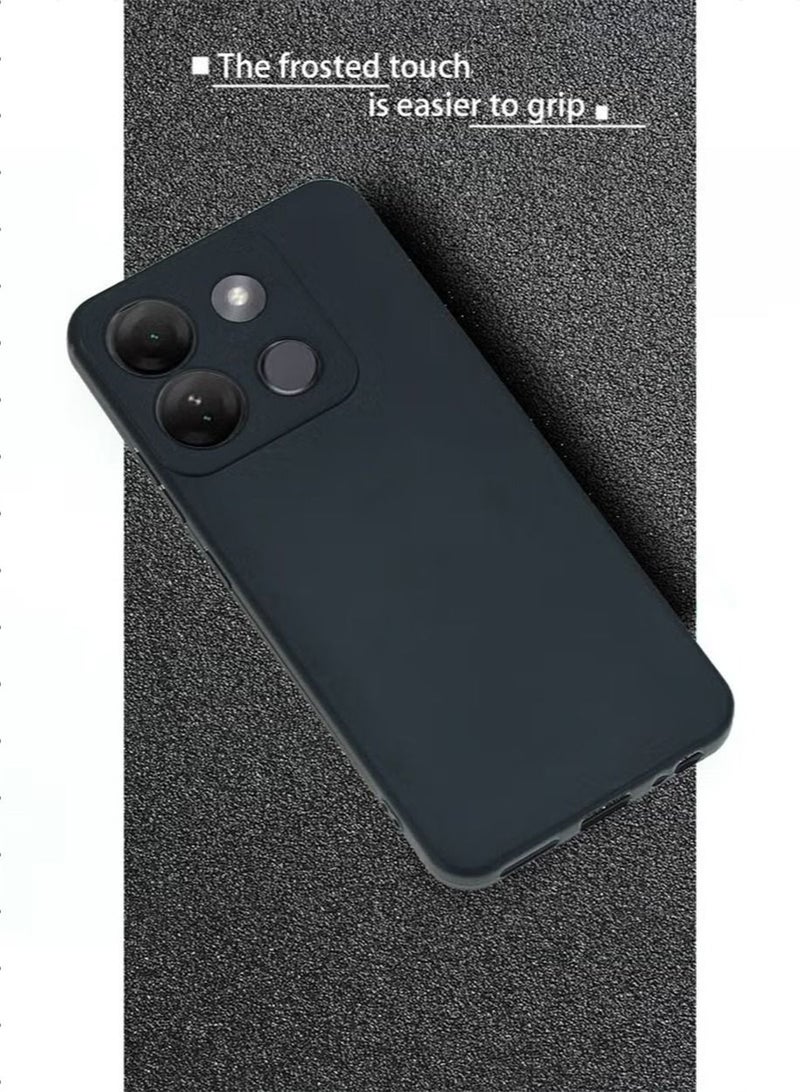 TEAM LUXURY غطاء هاتف Infinix SMART 7 HD 4G TPU مع حماية ضد السقوط وبصمات الأصابع وحماية الكاميرا وغطاء خلفي أسود ناعم ضد الخدوش - Image 3