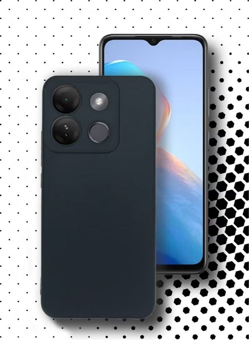 TEAM LUXURY غطاء هاتف Infinix SMART 7 HD 4G TPU مع حماية ضد السقوط وبصمات الأصابع وحماية الكاميرا وغطاء خلفي أسود ناعم ضد الخدوش - Image 2