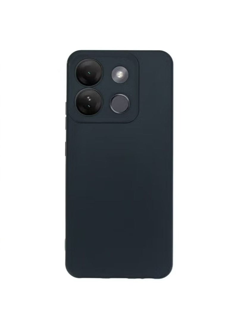 TEAM LUXURY غطاء هاتف Infinix SMART 7 HD 4G TPU مع حماية ضد السقوط وبصمات الأصابع وحماية الكاميرا وغطاء خلفي أسود ناعم ضد الخدوش - Image 1