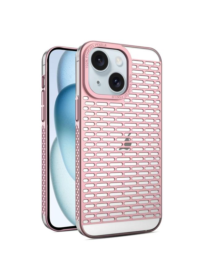 S-TOP Case For iPhone 15 Plus Hollow Matte Electroplated PC Heat Dissipation Phone Case - Image 1