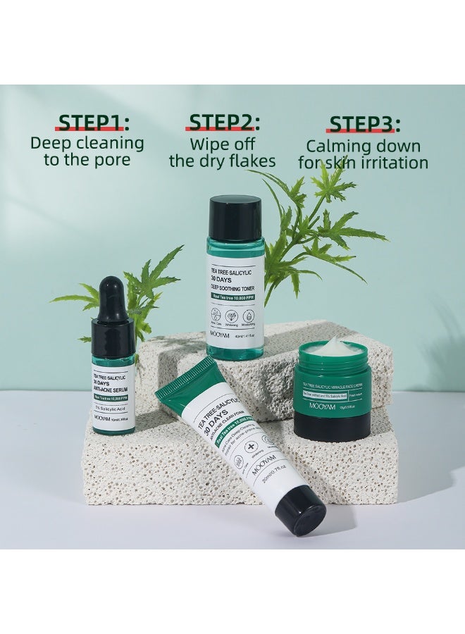 MOOYAM Tea Tree Salicylic 30 Days Anti Acne Set Tea Tree Acne Treatment Skin Care Kit - Image 3