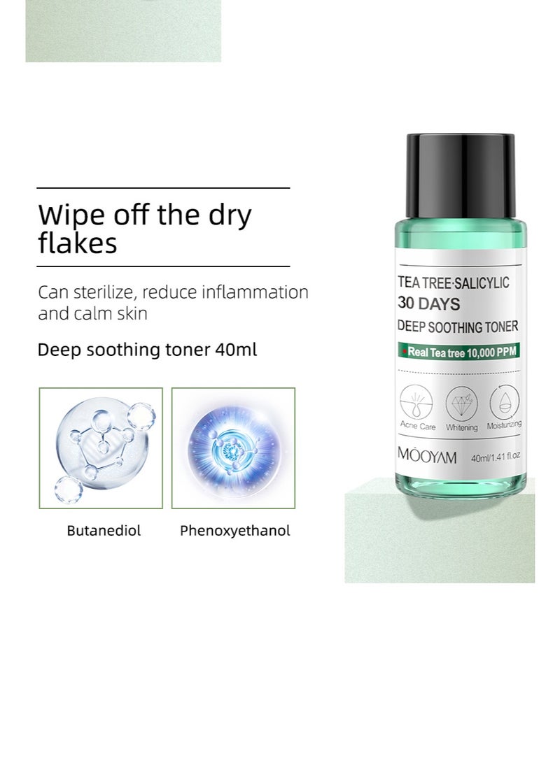 MOOYAM Tea Tree Salicylic 30 Days Anti Acne Kit 4 Pcs Set(Toner 40ml+Serum 10ml+Cream 15g+ Foam 20ml) - Image 5