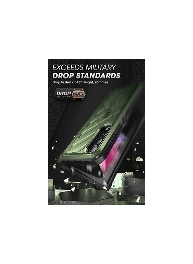 SupCase Unicorn Beetle Case for Galaxy Z Fold 3 5G (2021), Rugged Belt Clip Shockproof Protective Case with Built-in Screen Protector & Kickstand (Guldan) - Image 3