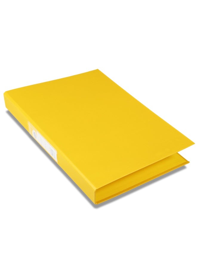 FIS PP Ring Binder, A4 Size(210x297), 2[O]Ring Type, 25mm Ring Size, 42mm Spine Size with PVC Pocket in Spine for Label Design, Packet of 10 Pieces Per Box, Yellow Color-FSBDPPA4YL10  - Image 1