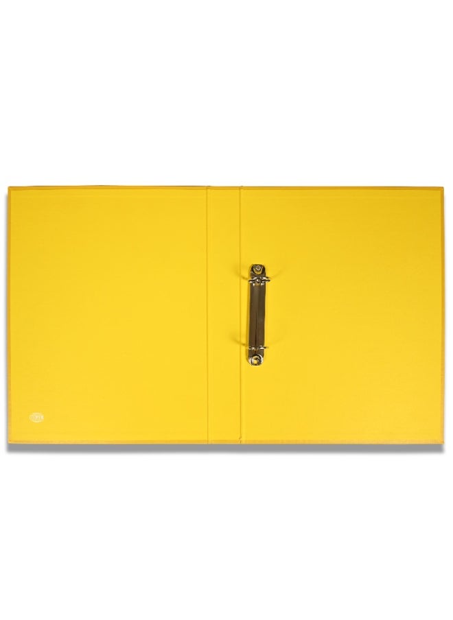 FIS PP Ring Binder, A4 Size(210x297), 2[O]Ring Type, 25mm Ring Size, 42mm Spine Size with PVC Pocket in Spine for Label Design, Packet of 10 Pieces Per Box, Yellow Color-FSBDPPA4YL10  - Image 3