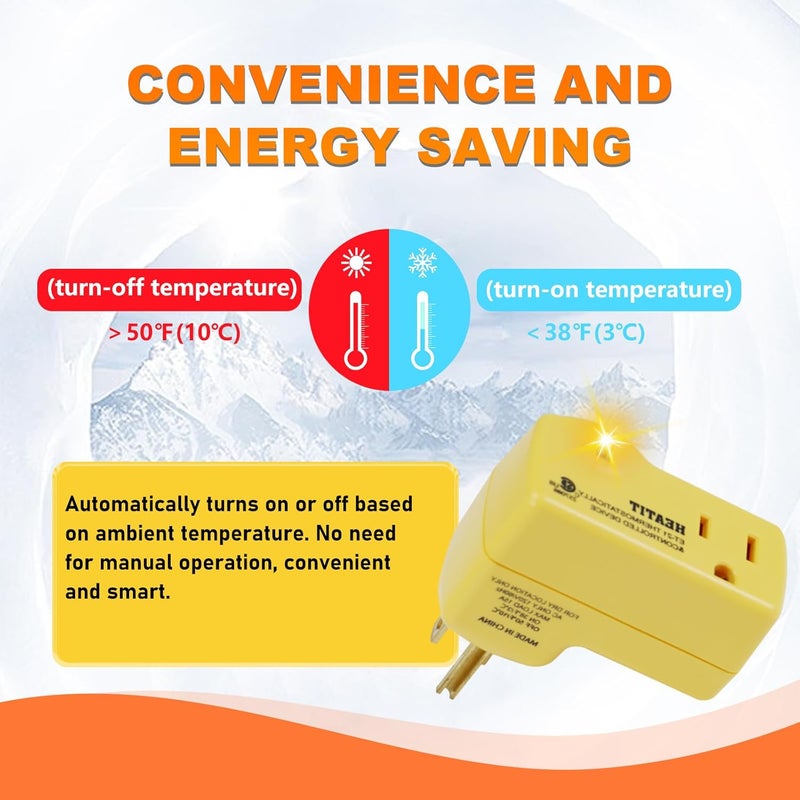 HEATIT ET-21 Freeze Thermostatically Controlled Outlet On at 38F /Off at 50F - Image 3