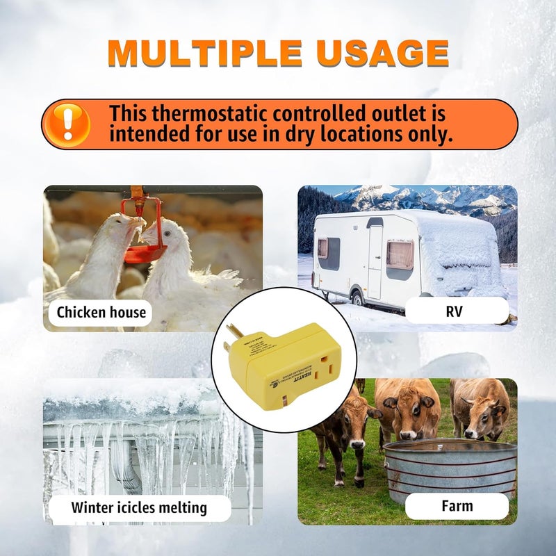 HEATIT ET-21 Freeze Thermostatically Controlled Outlet On at 38F /Off at 50F - Image 5