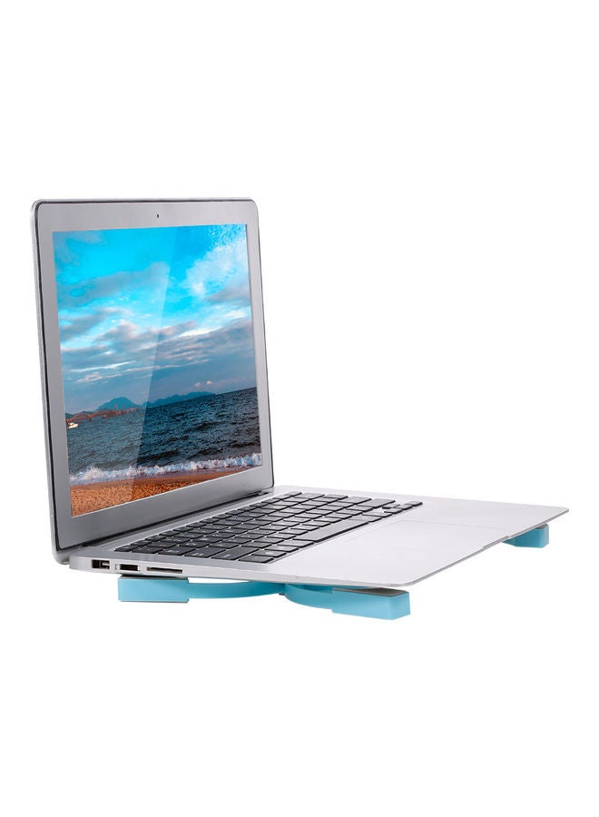 NIBEMINENT DR-S01 Laptop Folding Portable Cooling Pad USB Powered Light Effect With Double Fans Stand Blue  - Image 2