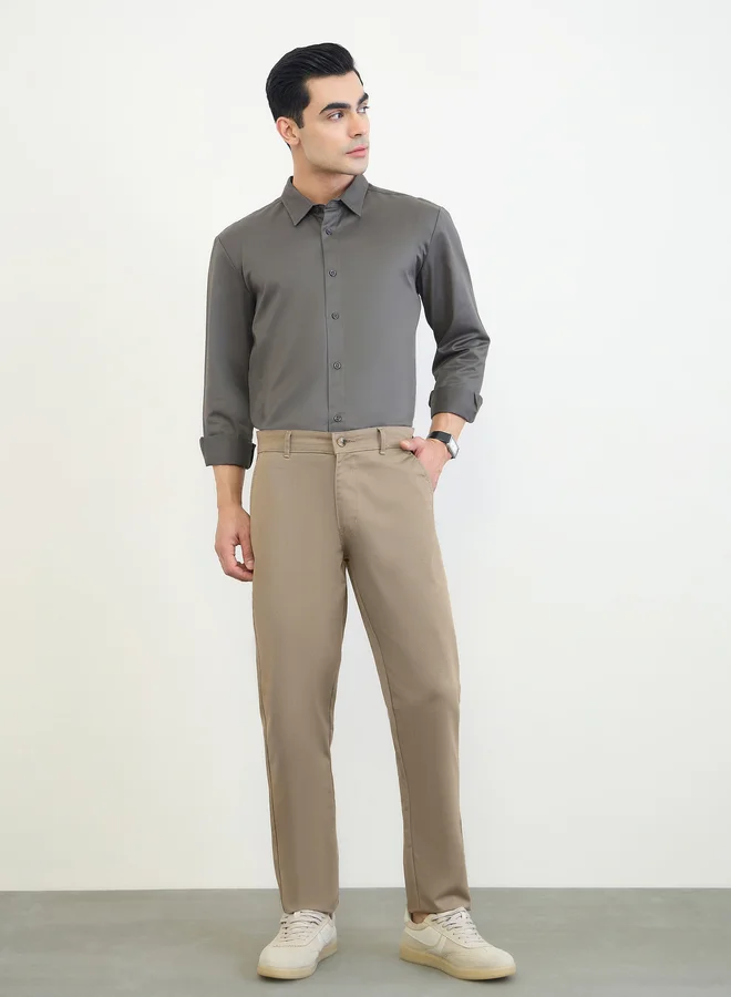 Styli Men Regular Fit Solid Pants
