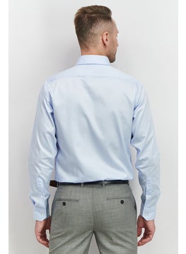 roberto cavalli Men Slim Fit Logo Long Sleeve Dress Shirt, Light Blue  - Image 3