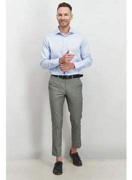 roberto cavalli Men Slim Fit Logo Long Sleeve Dress Shirt, Light Blue  - Image 2